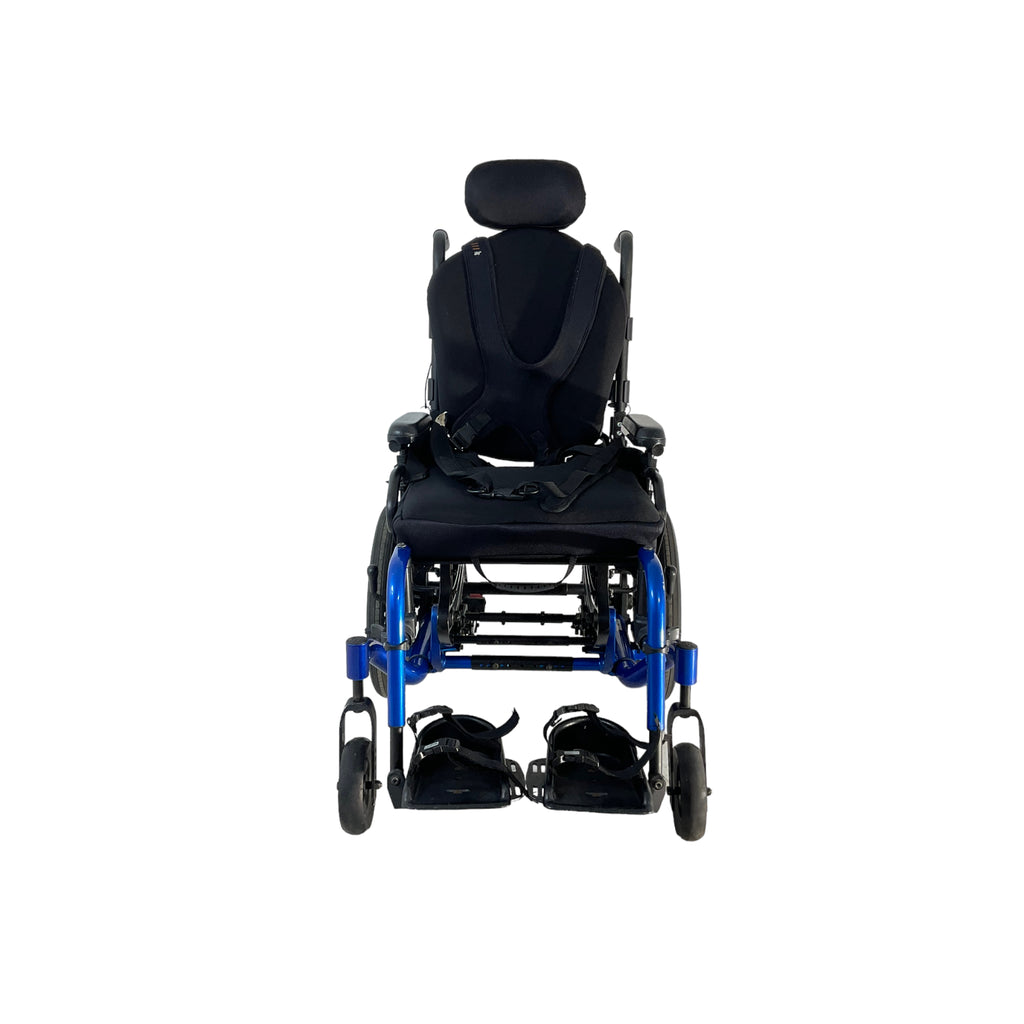 Front view of Ki Mobility Focus CR Tilt-in-Space wheelchair