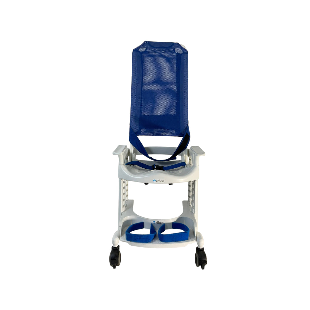 Front view of Rifton Blue Wave Large Commode Chair