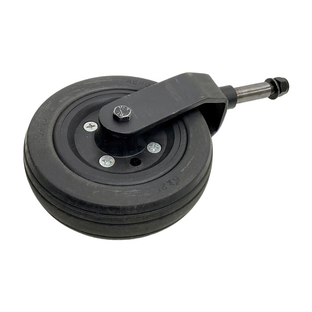 Flat-Free Rear Caster Wheel Assembly for Sunrise Medical Quickie Pulse 5, Pulse 6, & Zippie ZM310 Power Chairs | 6 x 2 inches | Forks Included