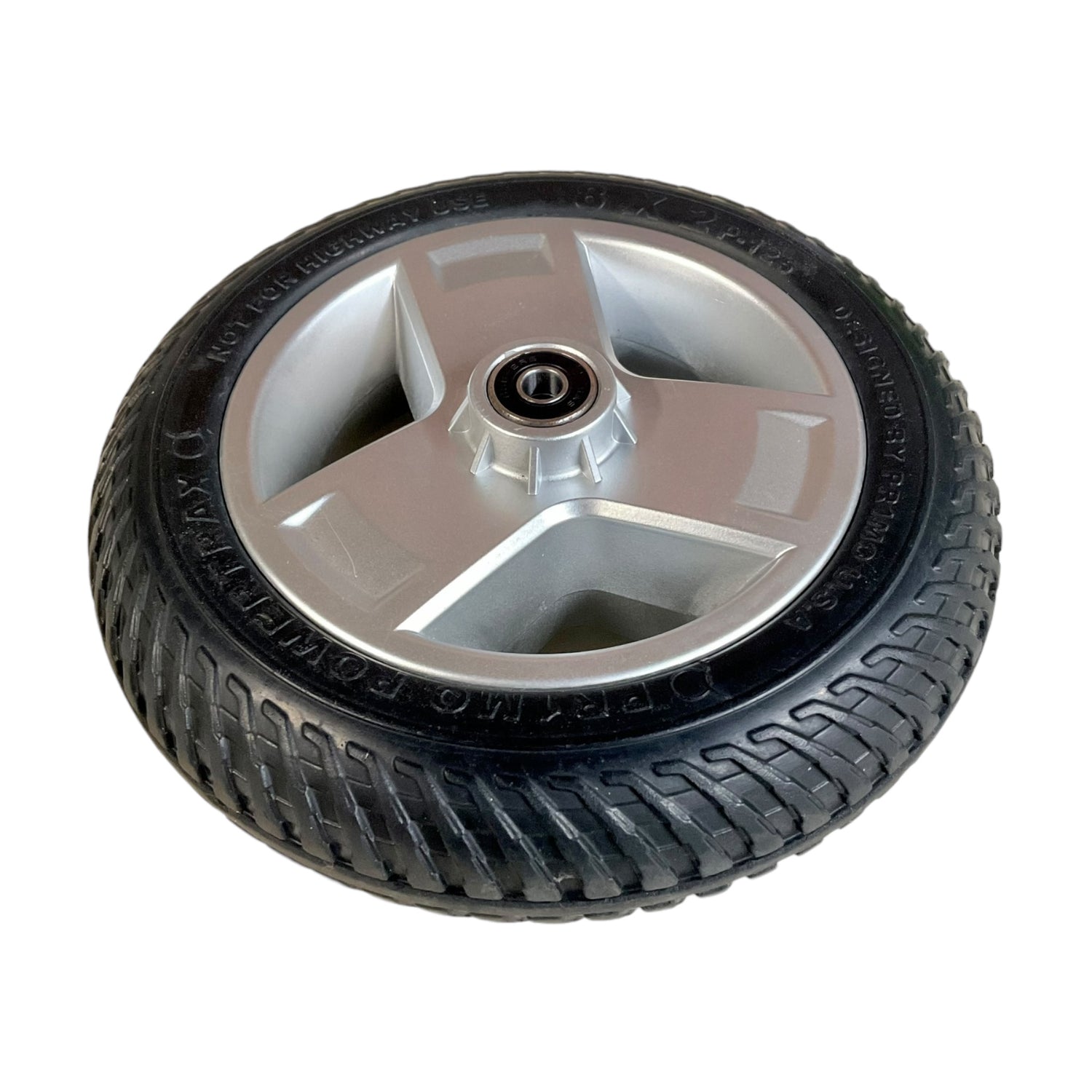 Flat-Free Front Wheel Assembly for Pride Go-Go Elite Traveller Plus, Go-Go Ultra X, Go-Go LX, Go-Go Endurance Li Scooters | Pr1mo Powertrax 8 x 2 inch