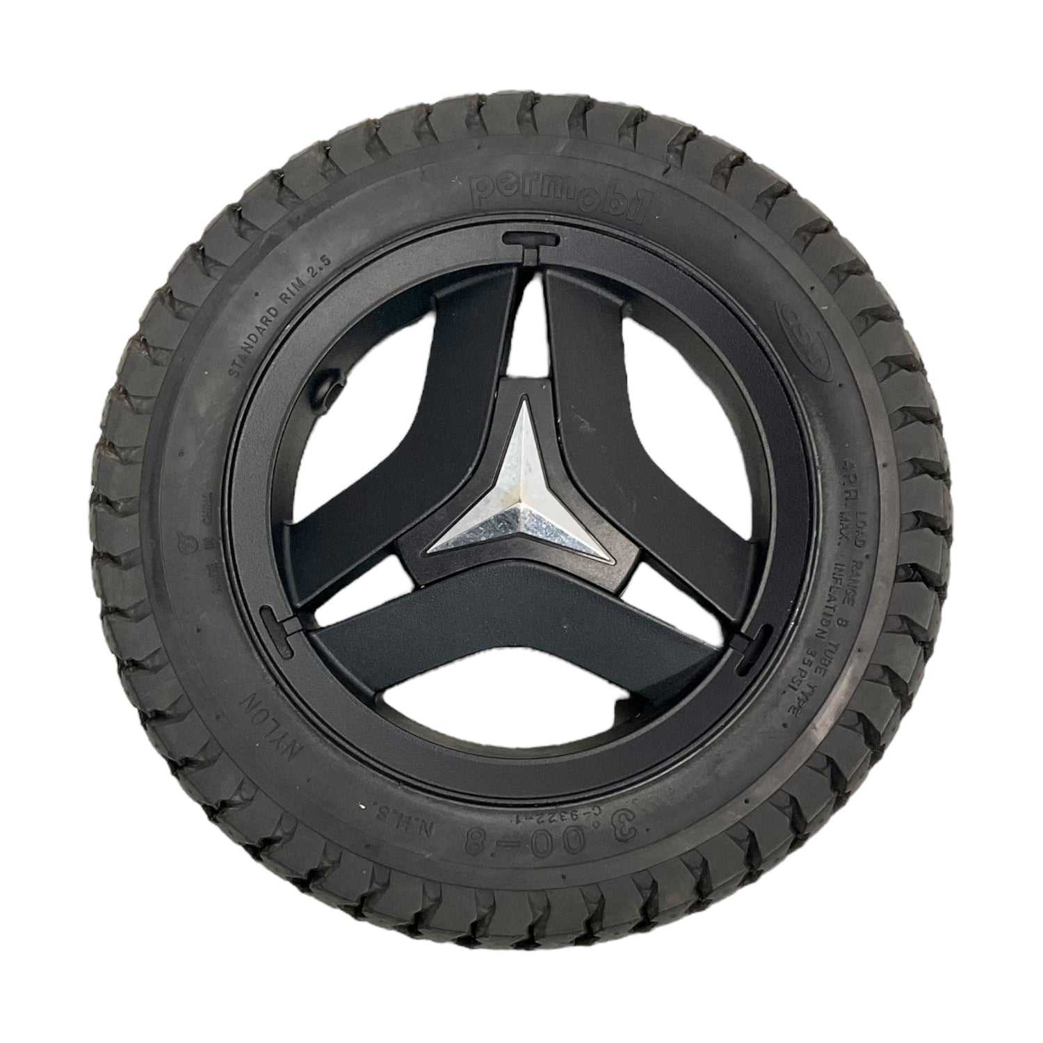 Aggressive Tread Drive Wheel Assembly for Permobil F3, F5, M3 Power Chairs | 14 x 3 inch Pneumatic