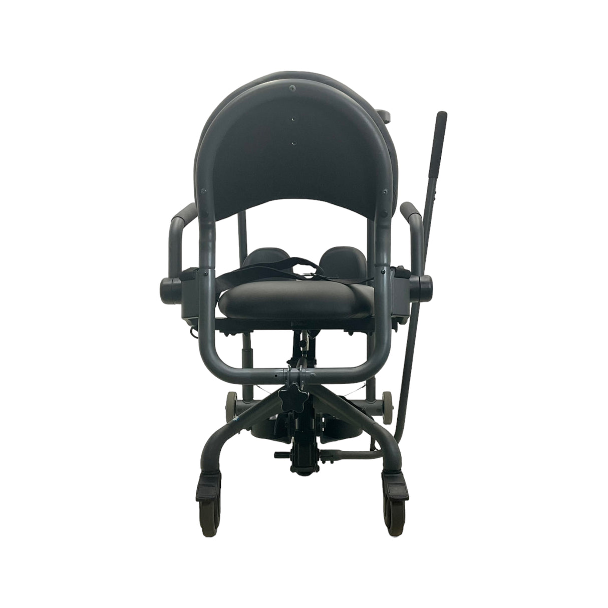 Back view of EasyStand Evolv Medium sit to stand in seating position