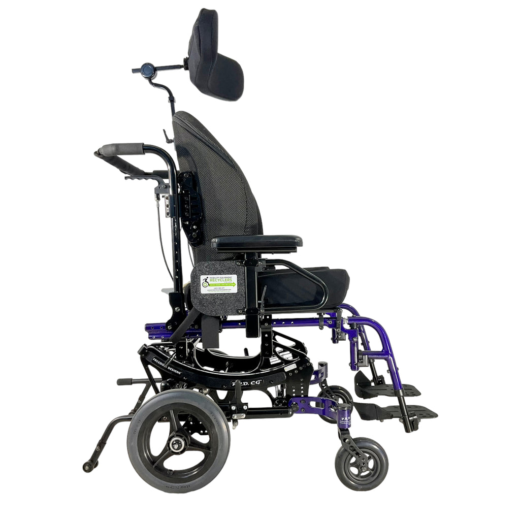 Right side view of Freedom Mobility P.R.O. CG Tilt-in-Space Wheelchair