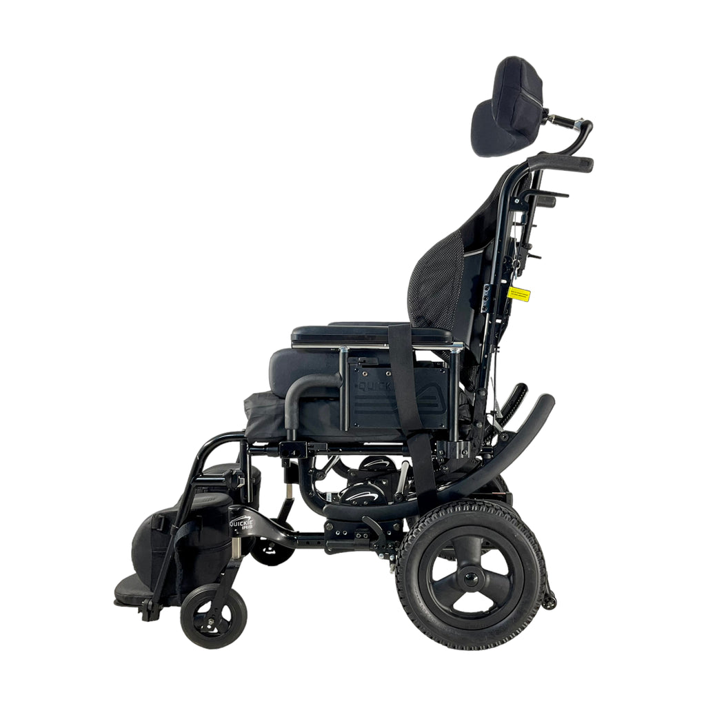 Left side view of Sunrise Medical Quickie Iris Tilt-in-Space Wheelchair