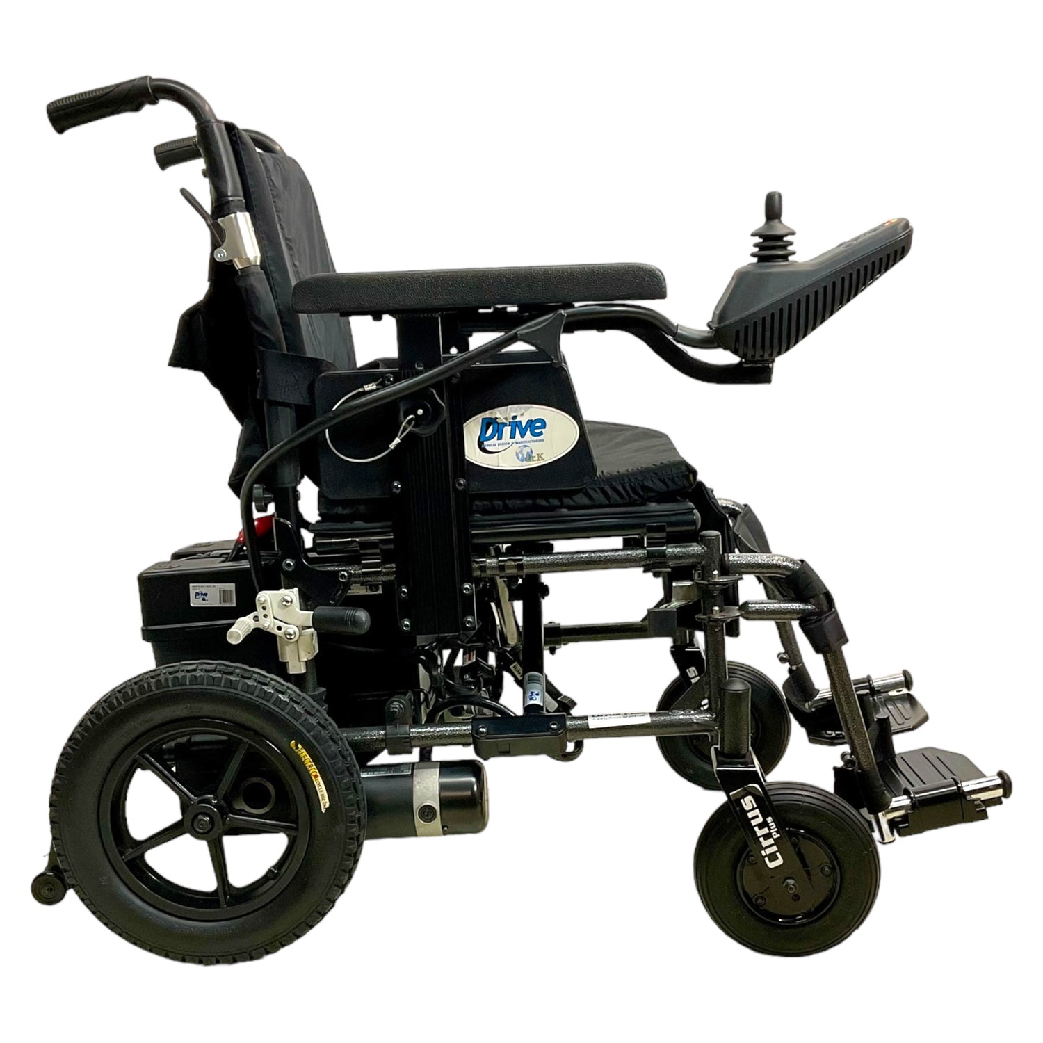 Right profile view of Drive Cirrus Plus power chair