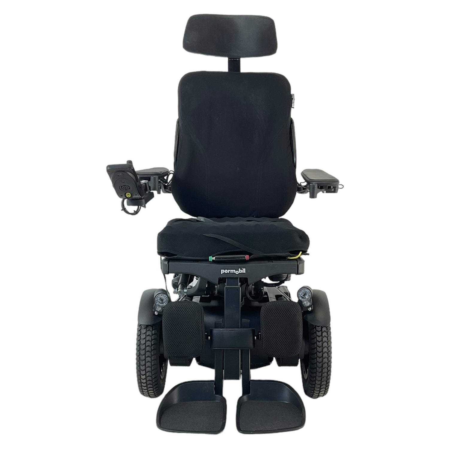 Front view of Permobil F3 power chair