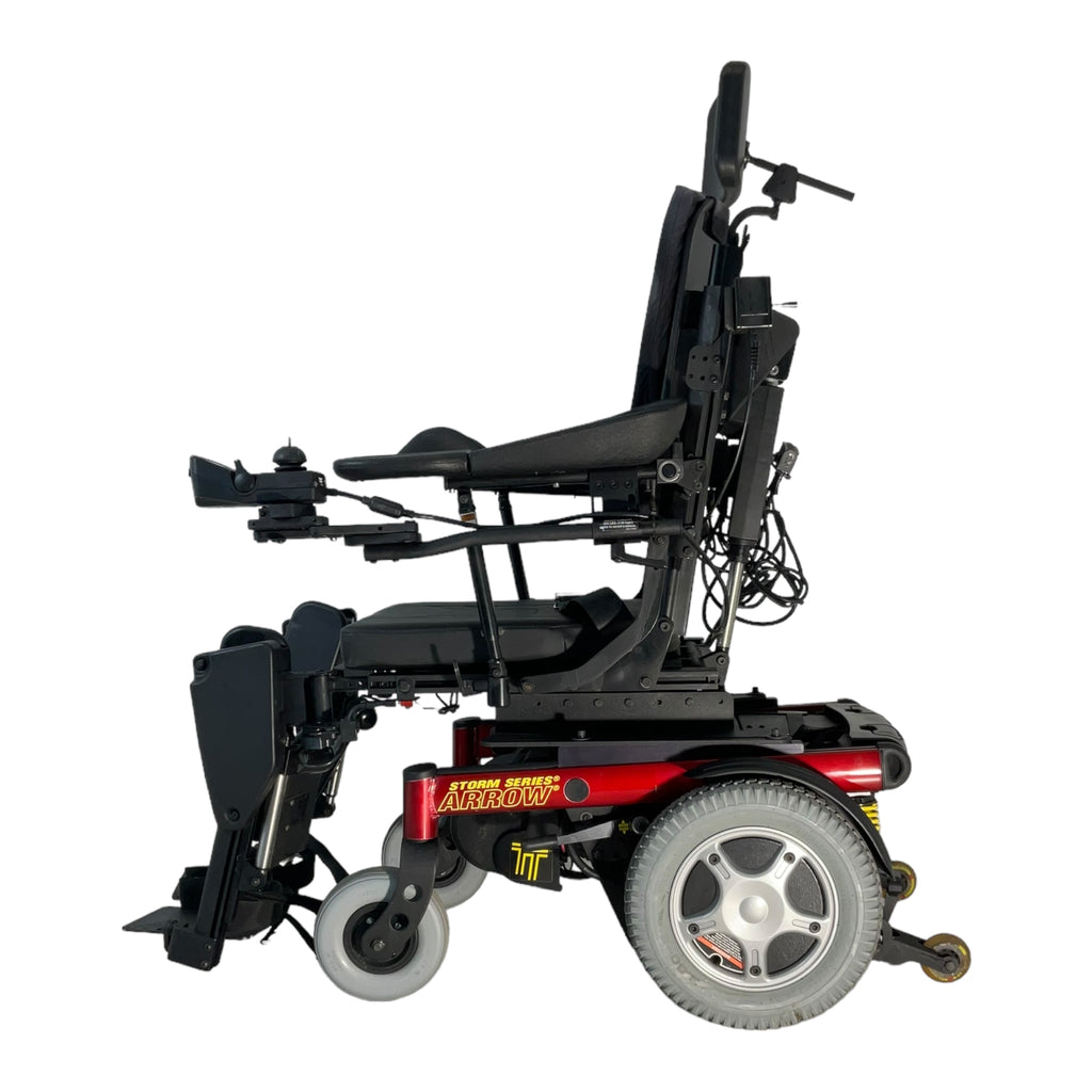 Left profile view of Invacare Storm Series Arrow power chair