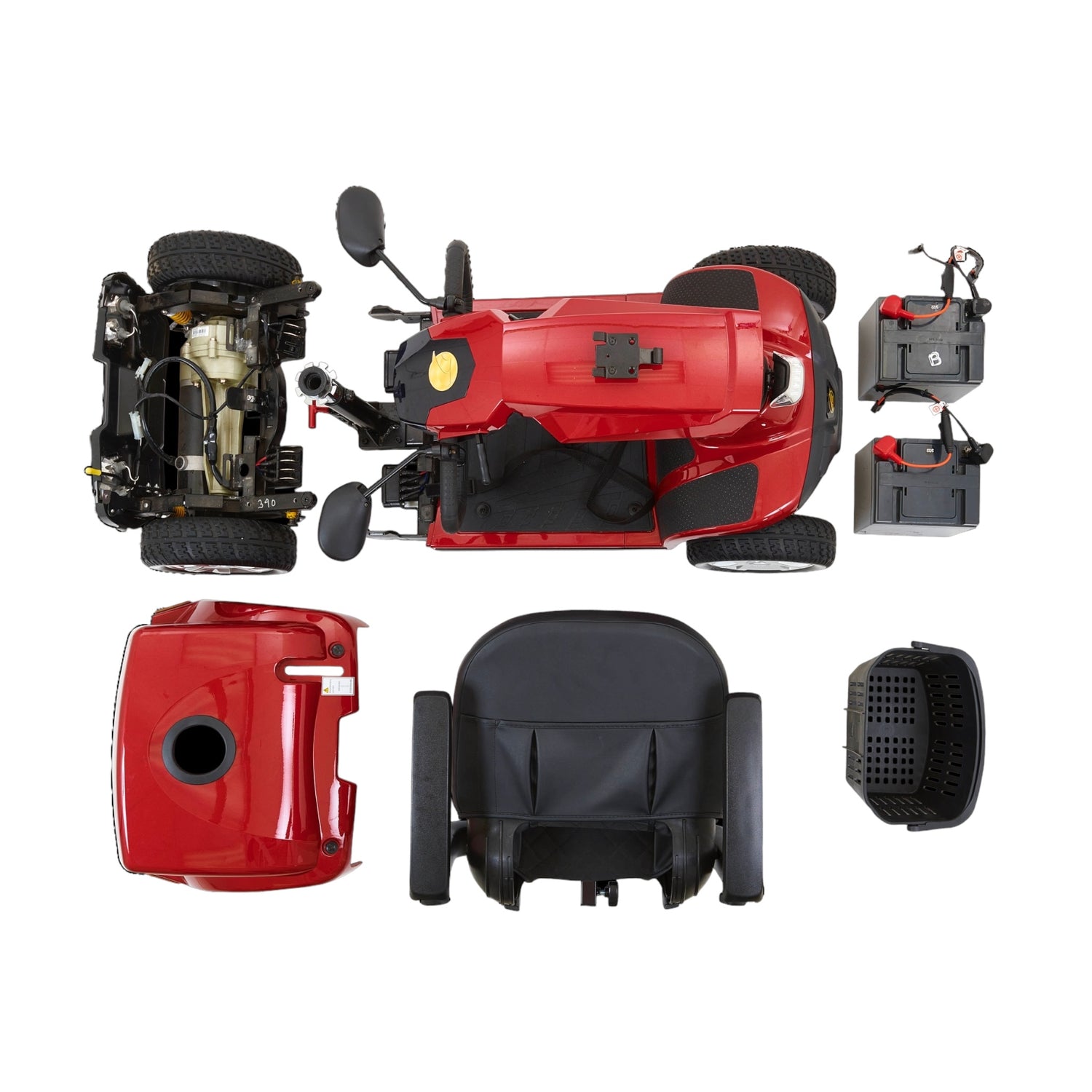 Golden Companion 4-Wheel Scooter disassembled