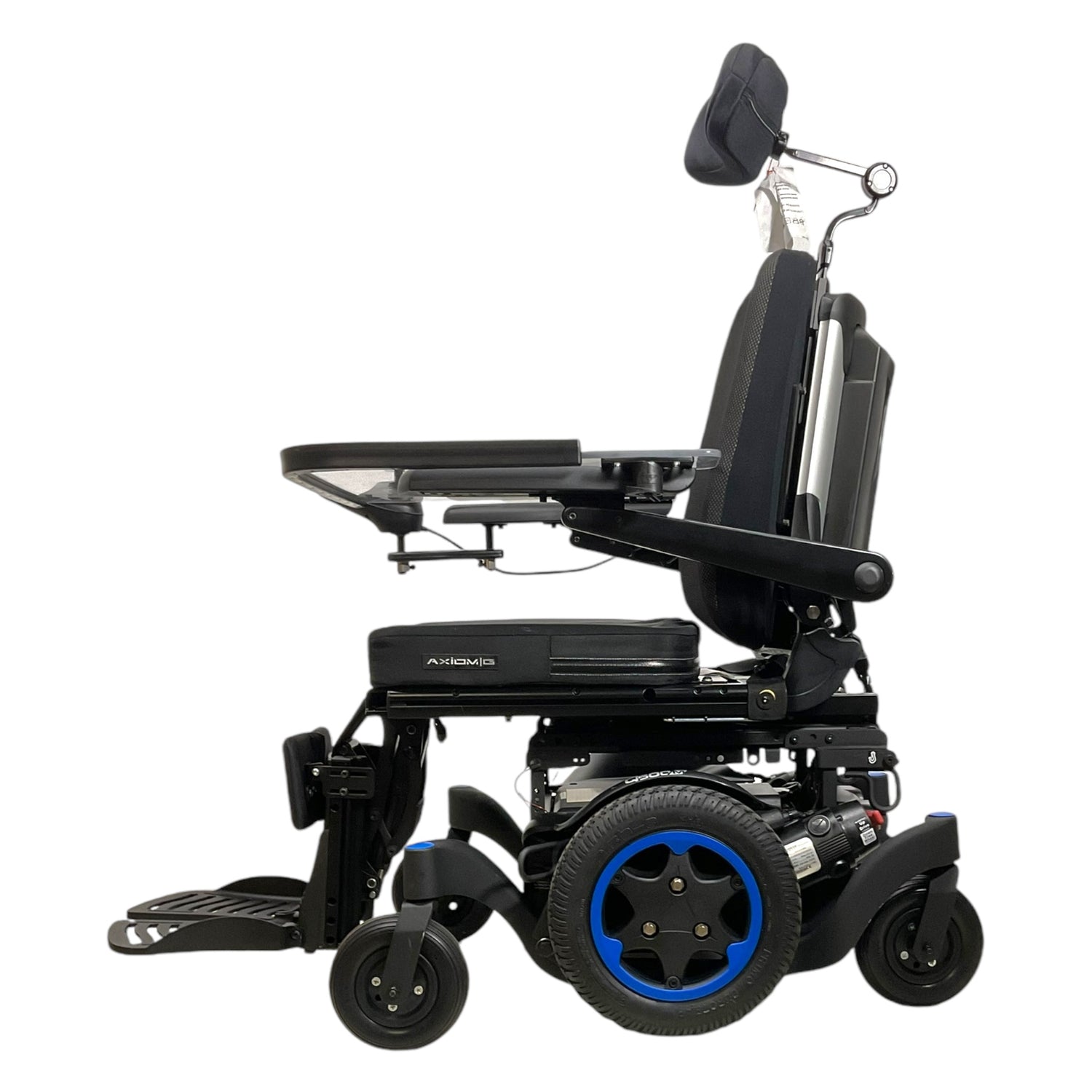 Left Side View of Quickie Q500 M Power Chair with Activity Tray