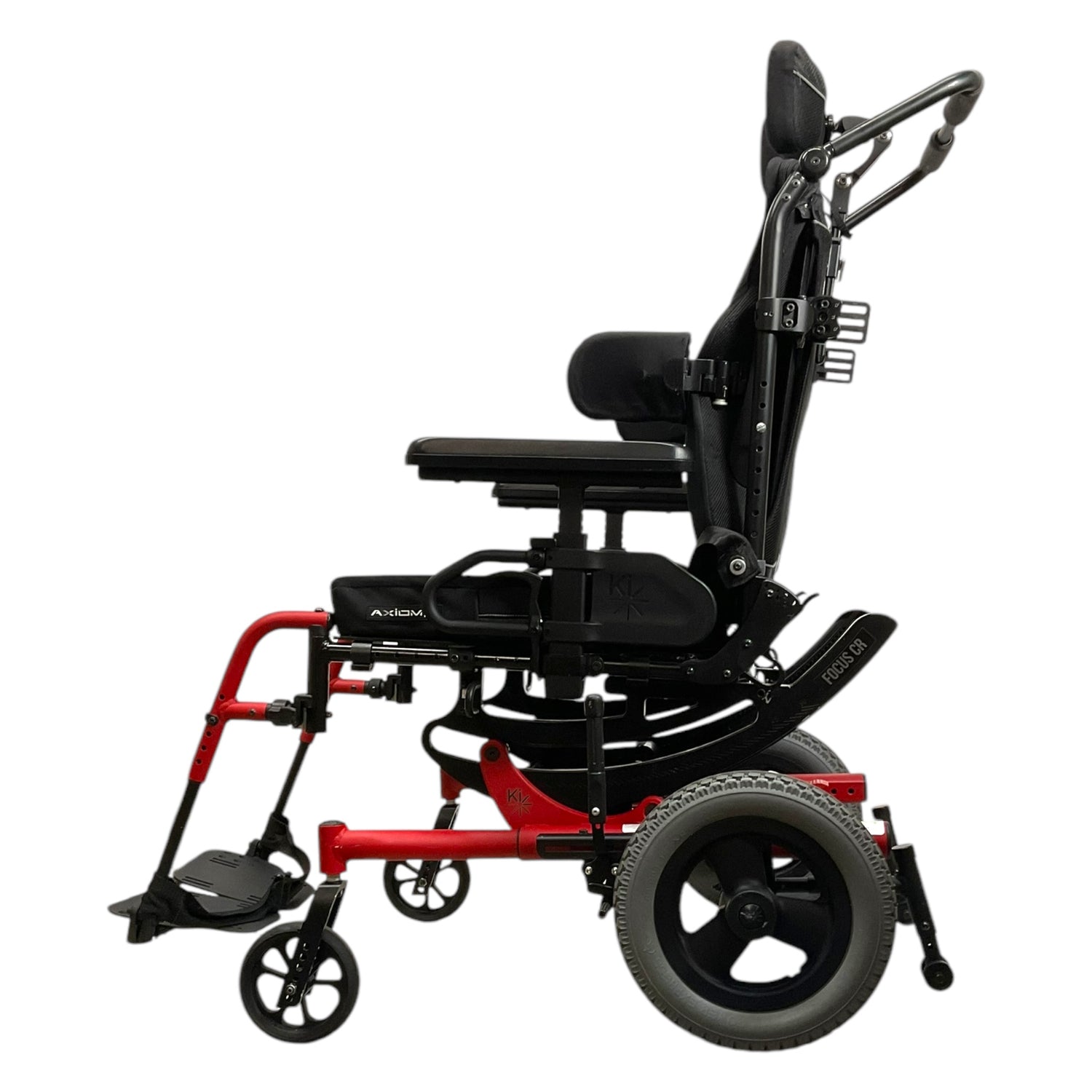Left Side View of Ki Mobility Focus CR Tilt-in-Space Wheelchair