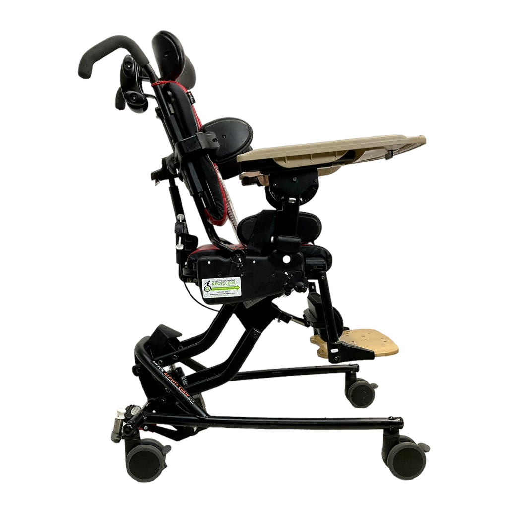 Right profile view of elevated Rifton 850 Hi-Low Activity Chair