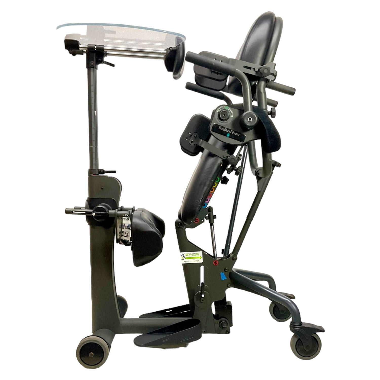 Left side view of EasyStand Evolv Adult Large - standing position