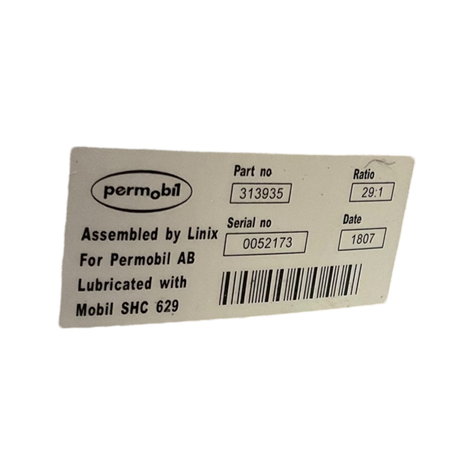 Right motor - gearbox number