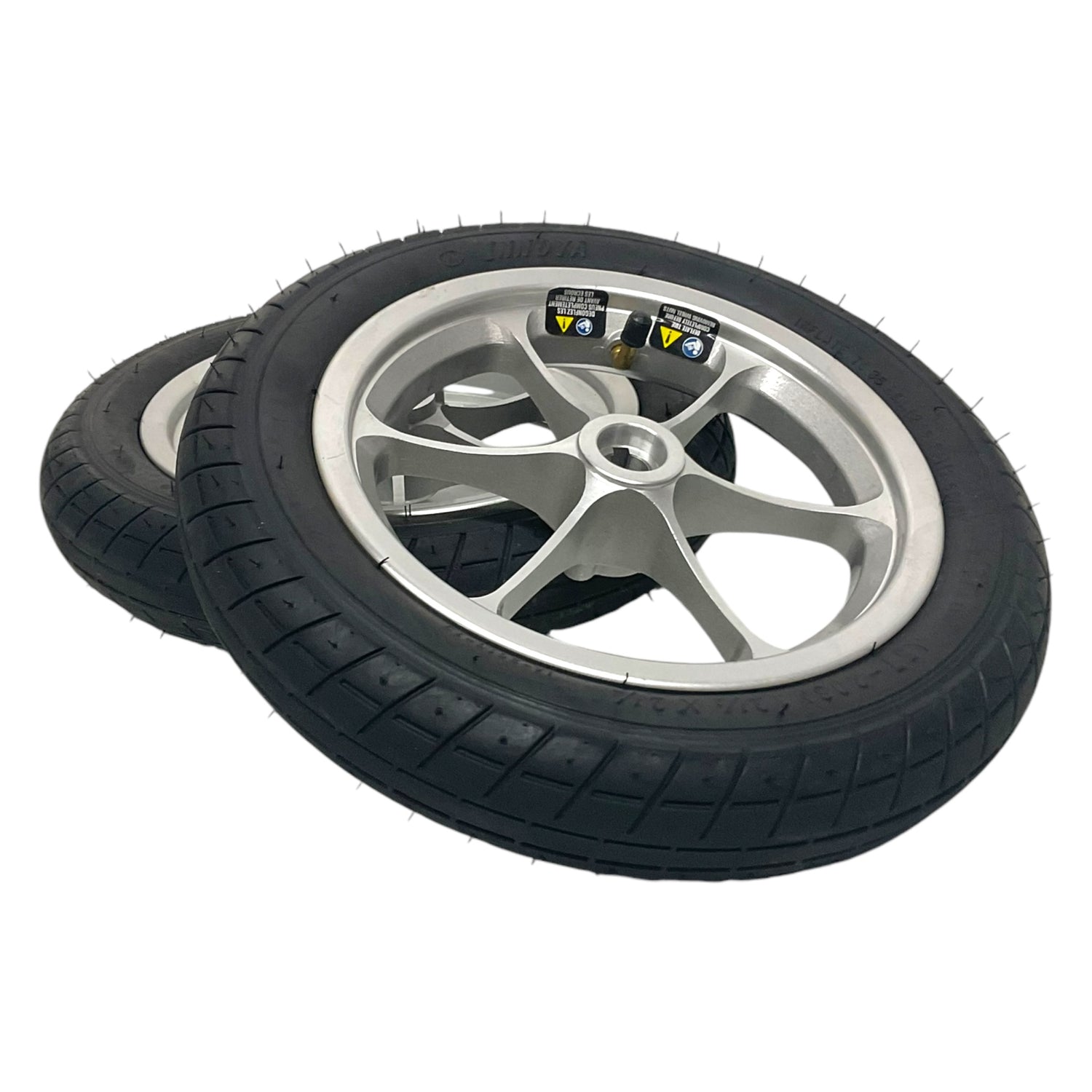 Set of Drive Wheels with Rims for Pride Mobility Jazzy Passport Power Chairs | 12 x 2 in | Pneumatic Air-Filled Tires