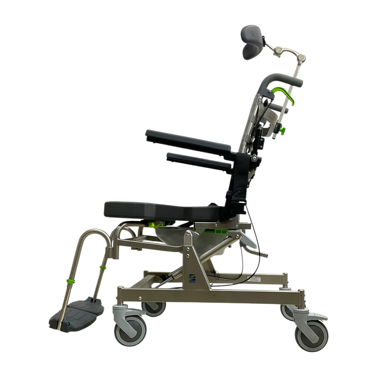 Raz Designs RAZ-AT Roll-In Shower Chair | 17 x 18 in Seat | Attendant Tilt Capabilities
