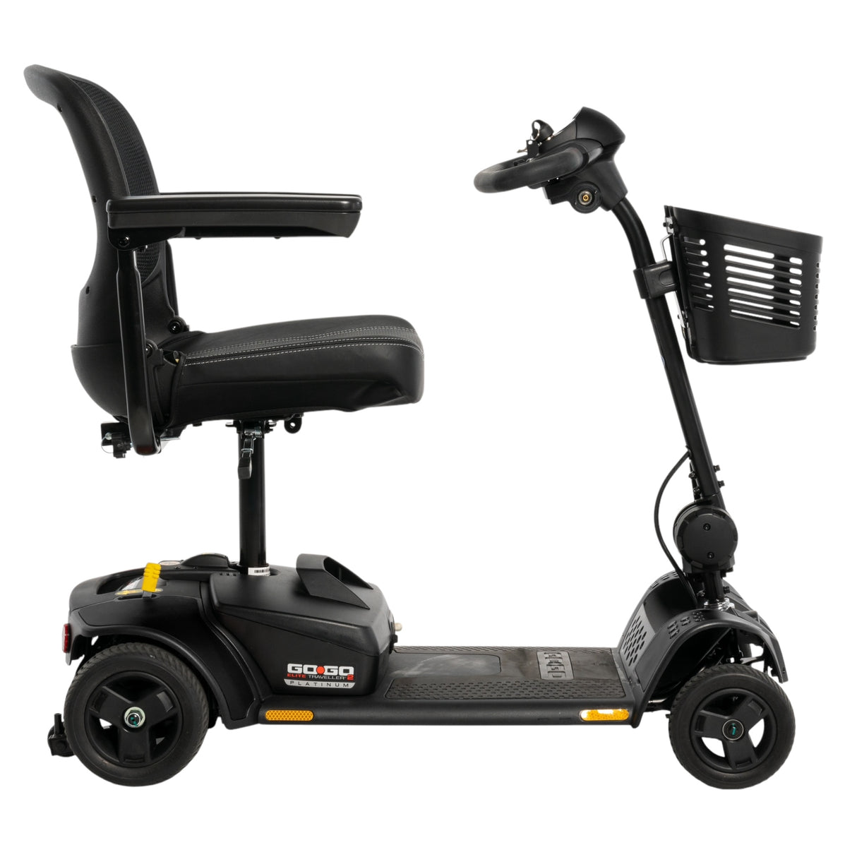 Right Side View of Black Pride Go Go Elite Traveller 2 Platinum Mobility Scooter