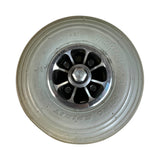 Front View of Flat-Free Front Wheel Assembly for 3-Wheel Pride Mobility Celebrity X & Legend Scooters