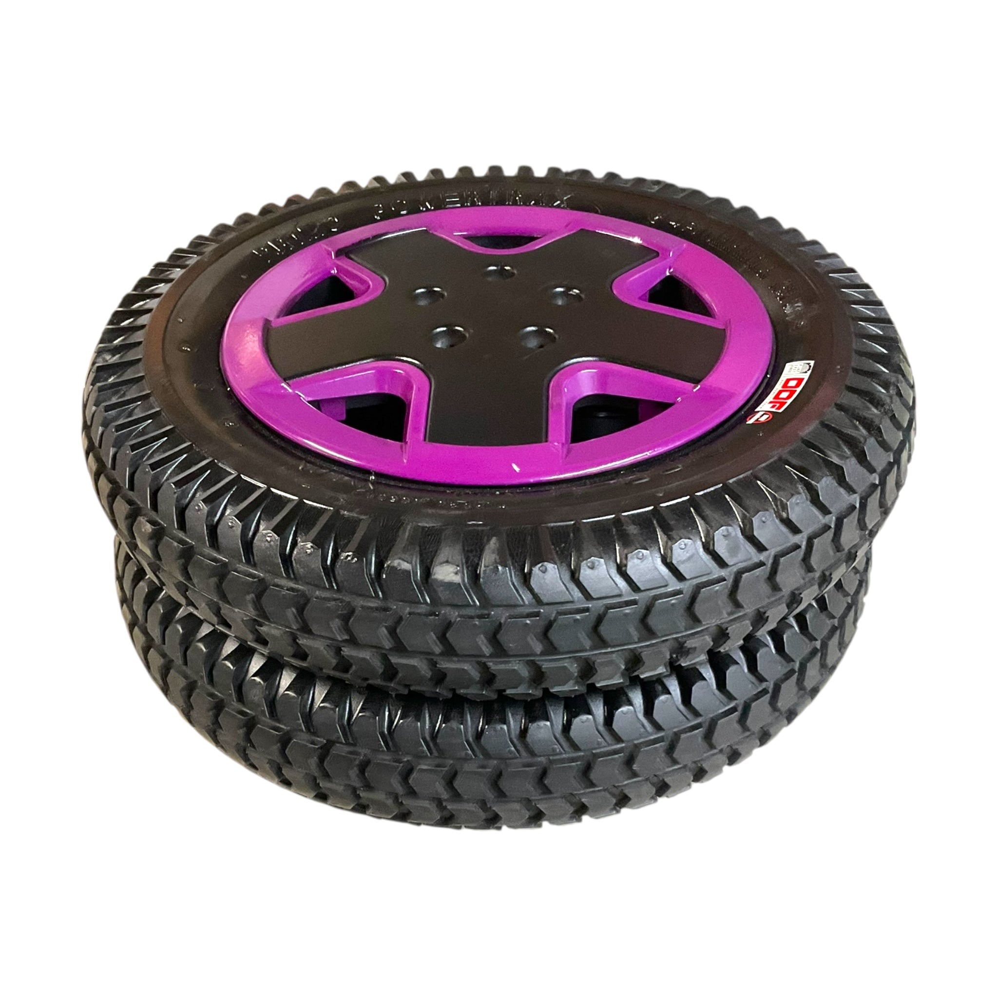 Pair of Flat-Free Drive Wheels for Invacare TDX SP2 Power Chairs