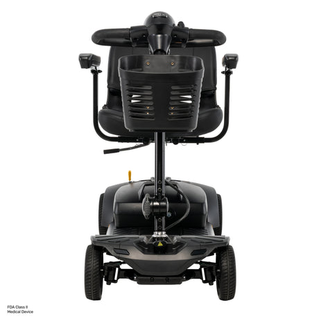 Front view of Go Go Ultra X Gen 3 with a front storage basket, padded seat, and dual wheels on a white background.