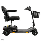 Go Go Ultra X Gen 3 scooter with a high-back seat, armrests, a front basket, and three wheels, shown in profile against a white background.