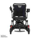 Black electric wheelchair on a white background