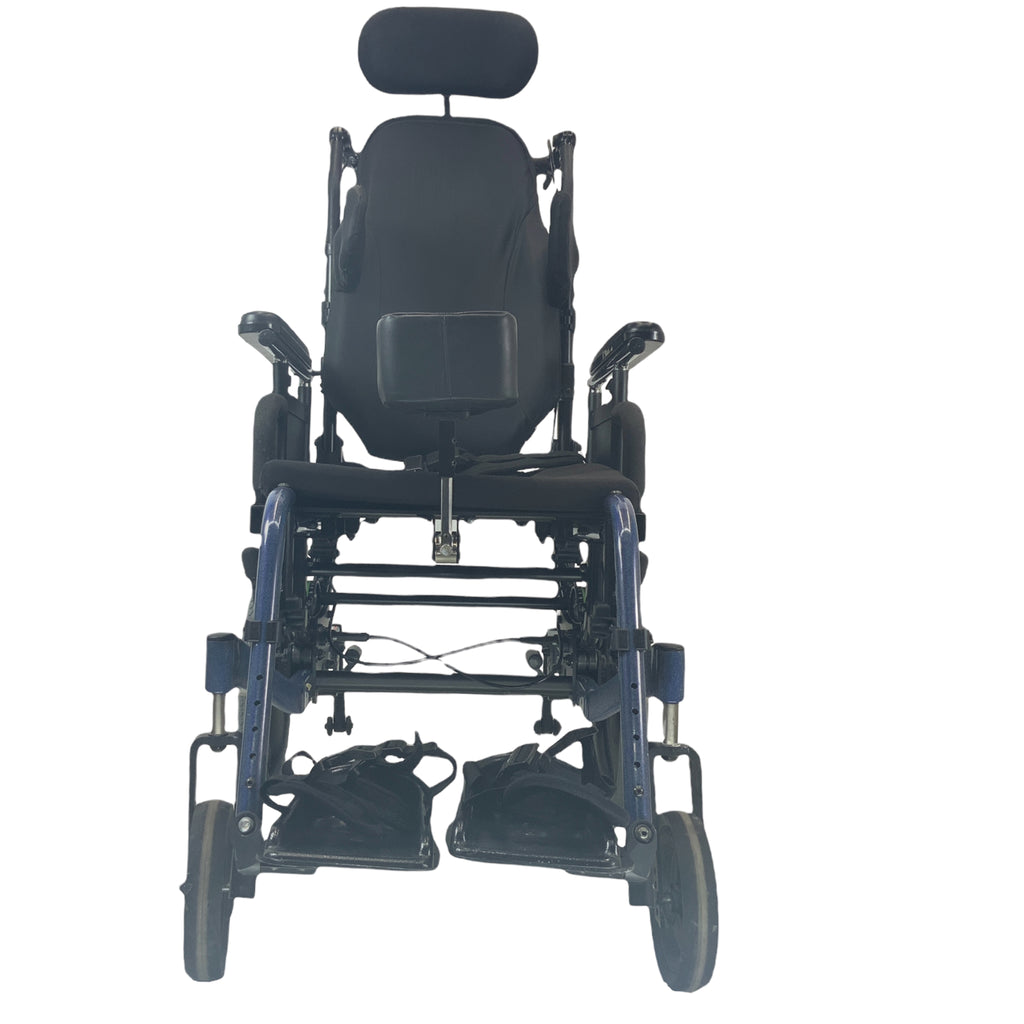 Front view of Sunrise Medical Quickie Iris Tilt-In-Space Wheelchair