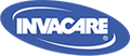 the Invacare logo -- the word 'invacare' in white capitals surrounded by a stylized white orbit shape inside a skewed royal blue oval