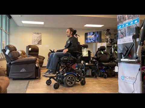 Like-New 2021 Rovi X3 Power Wheelchair | 19 x 17 inch Seat | Seat Elevate, Toggle Switch