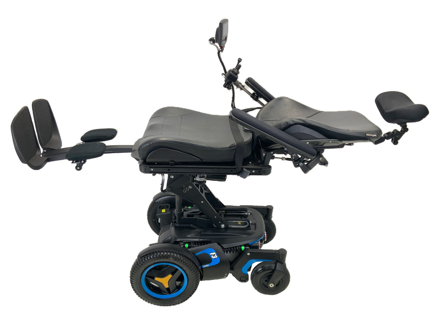 2018 Permobil F3 Corpus Power Chair | 19" x 20" Seat | Tilt, Recline, Power Legs, Seat Elevate | Only 0.9 Miles! | Compact Joystick With Display-Mobility Equipment for Less