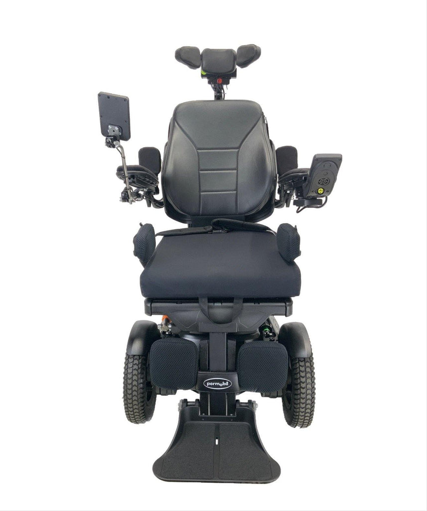 2019 Permobil F3 Corpus Rehab Power Chair | 18"x21" Seat | Head Array w/ Display | Seat Elevate, Tilt, Recline, Power Legs-Mobility Equipment for Less