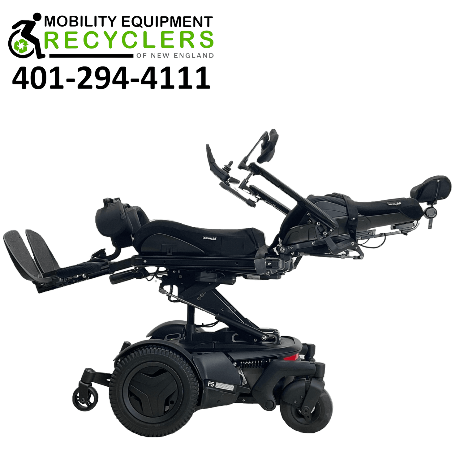 2019 Permobil F5 VS Rehab Power Wheelchair | 22 x 20 Seat | Vertical Standing, Seat Elevate, Tilt, Recline, Power Legs - Mobility Equipment for Less