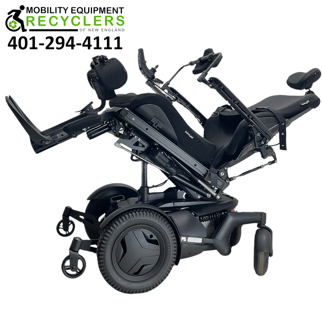 2019 Permobil F5 VS Rehab Power Wheelchair | 22 x 20 Seat | Vertical Standing, Seat Elevate, Tilt, Recline, Power Legs - Mobility Equipment for Less