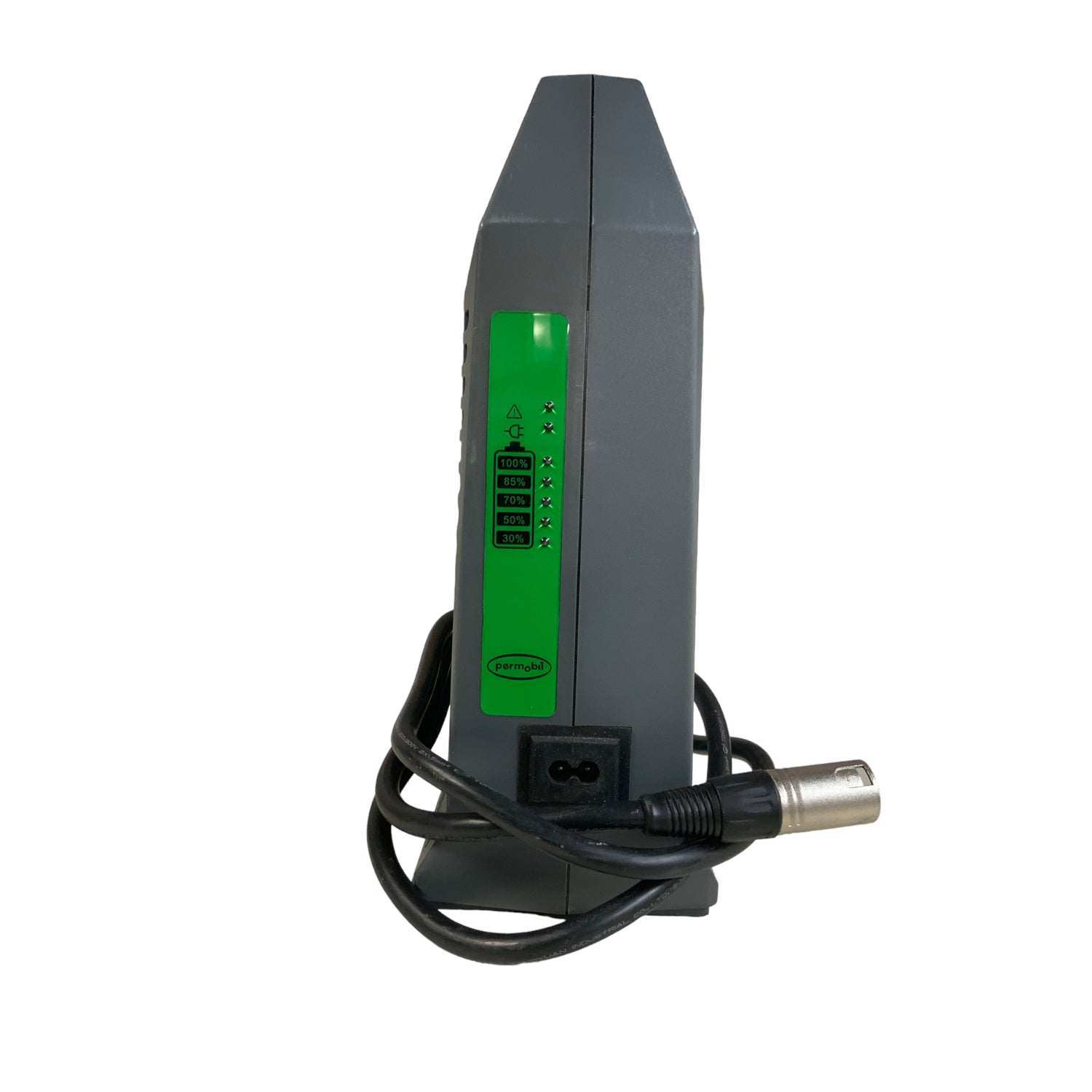 Side profile of Permobil power wheelchair charger