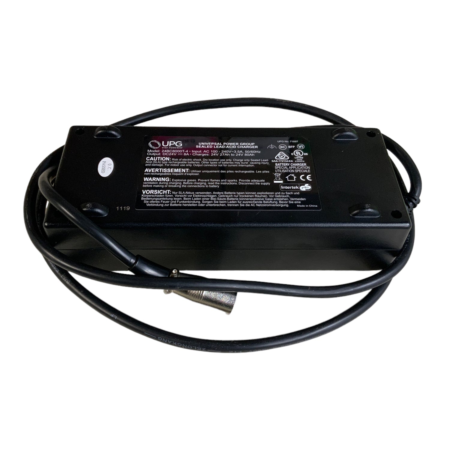 Underside view of Universal Power Group Off-Board battery charger