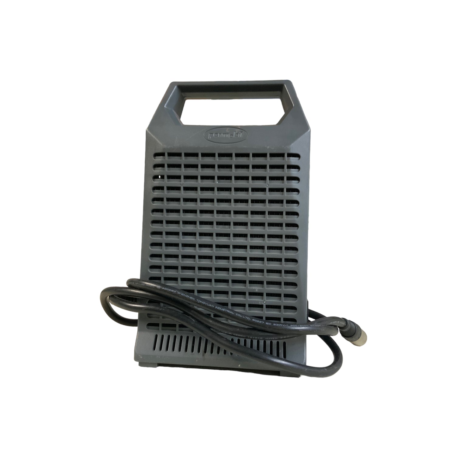 Back view of Permobil power wheelchair charger