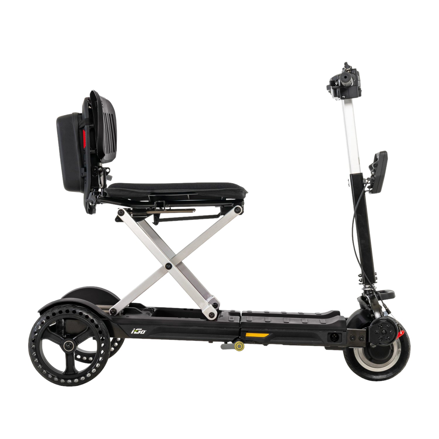 Right side profile of black i-Go scooter