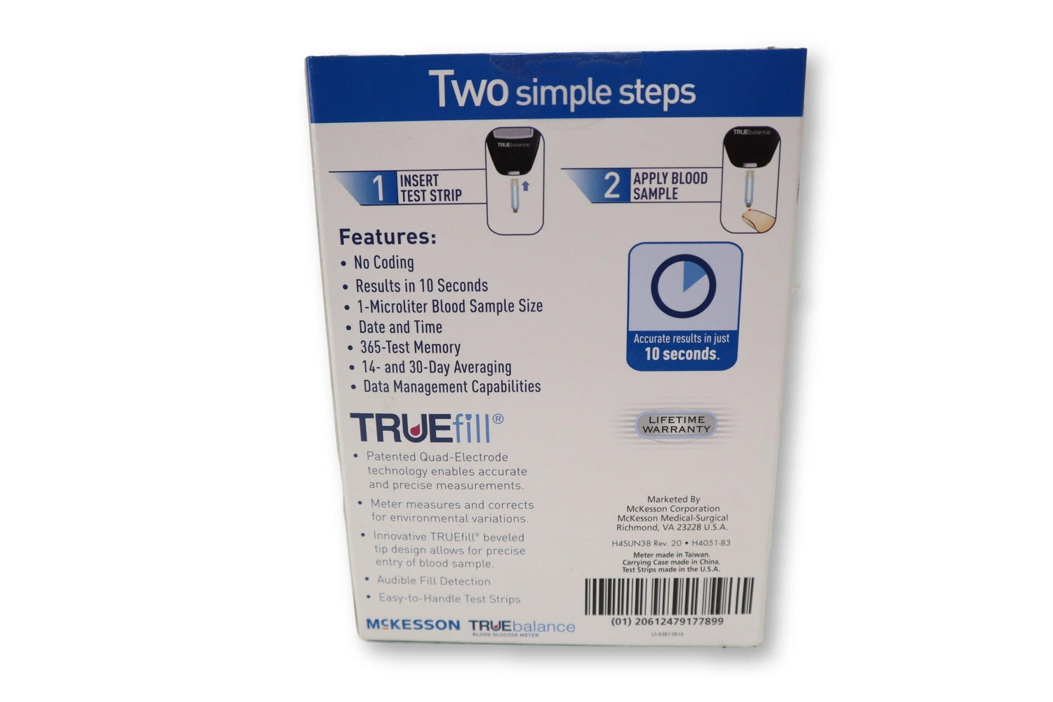Blood Glucose Meter | True Balance | McKesson | 06-H4051-83 | Fast Test Results | No Coding-Mobility Equipment for Less