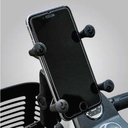 Ram X Grip Phone Holder Attached to Pride Mobility Scooter