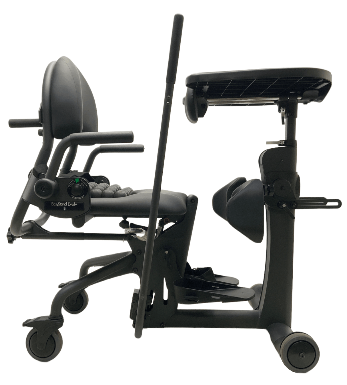 easystand evolv large charcoal standing device seated