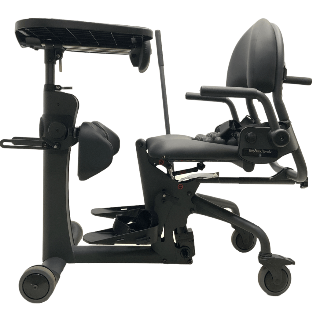 easystand evolv large charcoal sit to stand left side