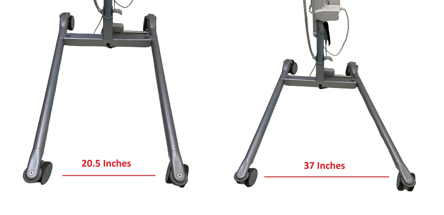 handicare carina 350EE patient lift legs gap