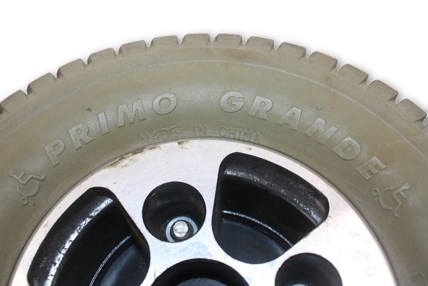 Hoveround MPV 4, MPV 5, Ranger Solo, Shoprider Streamer, Shoprider Sunrunner Power Chair Drive Wheel  | Primo Grande | 9 x 3.5 Inch | Certified Pre-Owned - Mobility Equipment for Less