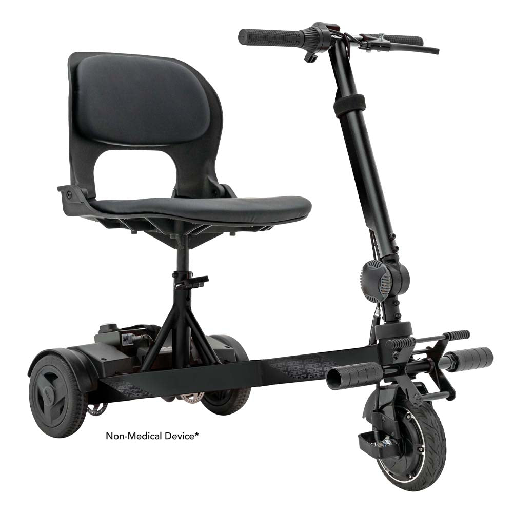 Right side view of black iRide 2 scooter