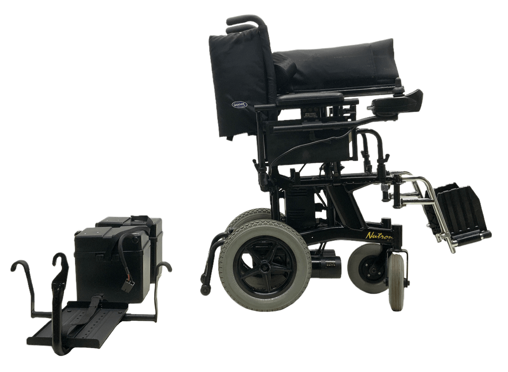 invacare nutron r51 black power wheelchair folded