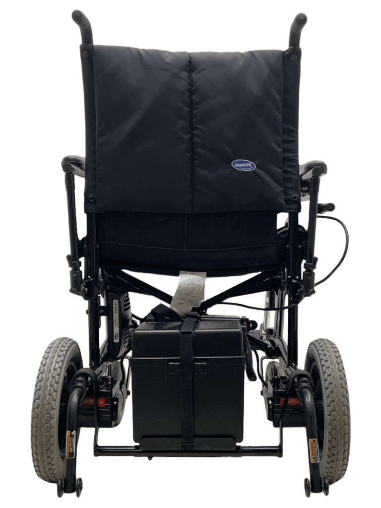 invacare Nutron R51 black power wheelchair rear view