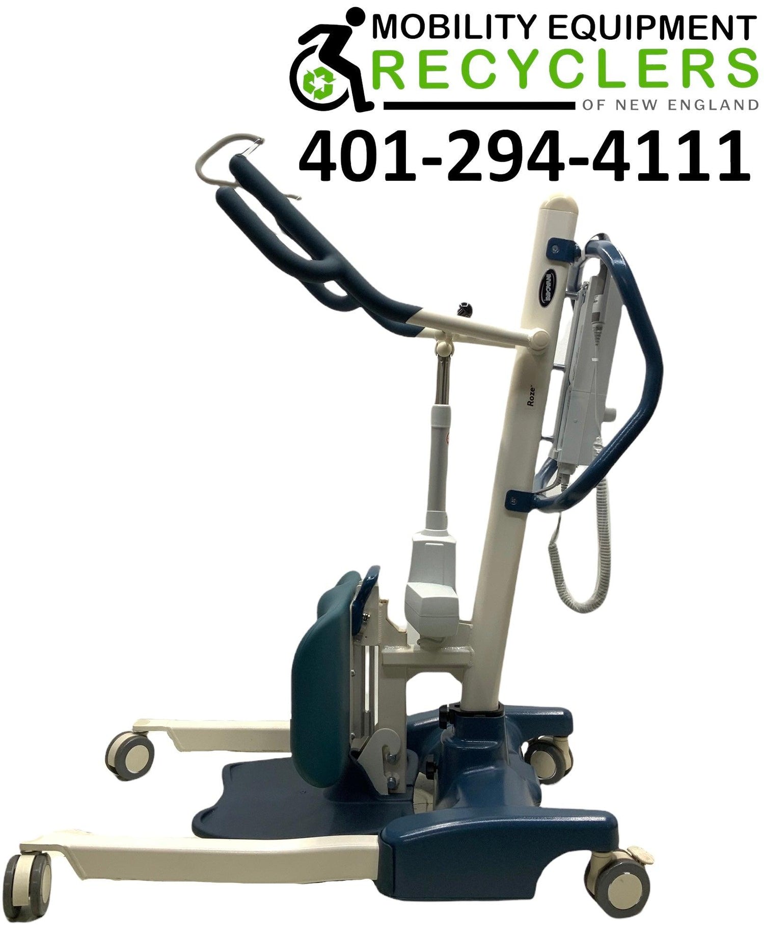 Invacare Roze Electric Patient Lift | 37 - 63.5 Inches | Power Operated Base, Sling Included, Adjustable Knee Pads, Detachable Foot Plate, Locking Casters-Mobility Equipment for Less