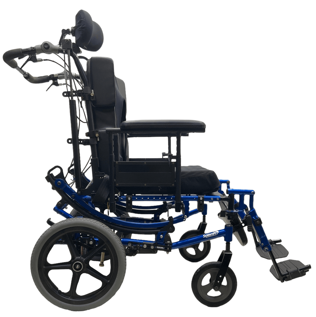 invacare solara 3g blue tilt-in-space manual wheelchair right side