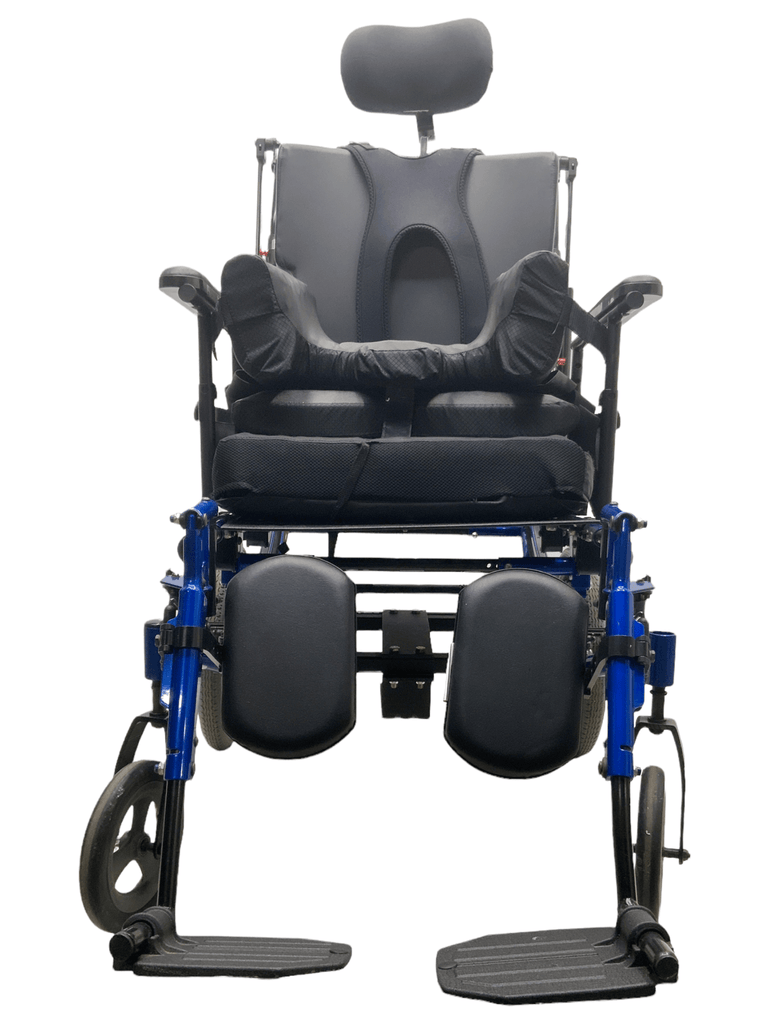 invacare solara 3g blue tilt-in-space manual wheelchair front