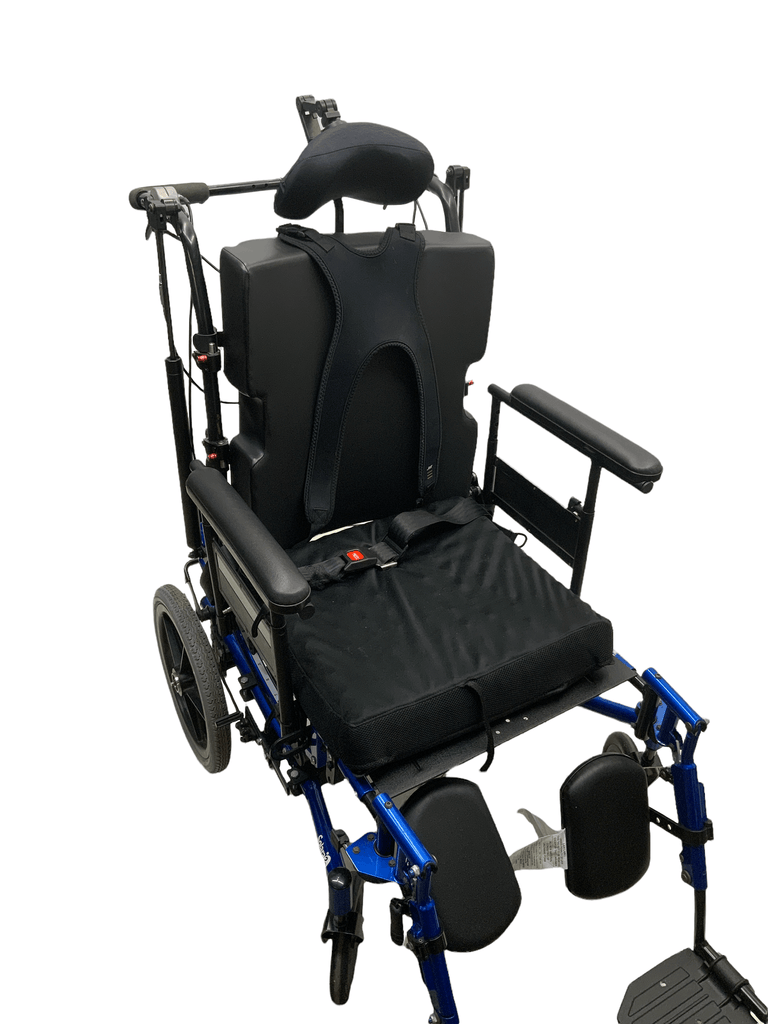 invacare solara 3g blue tilt-in-space manual wheelchair chest harness