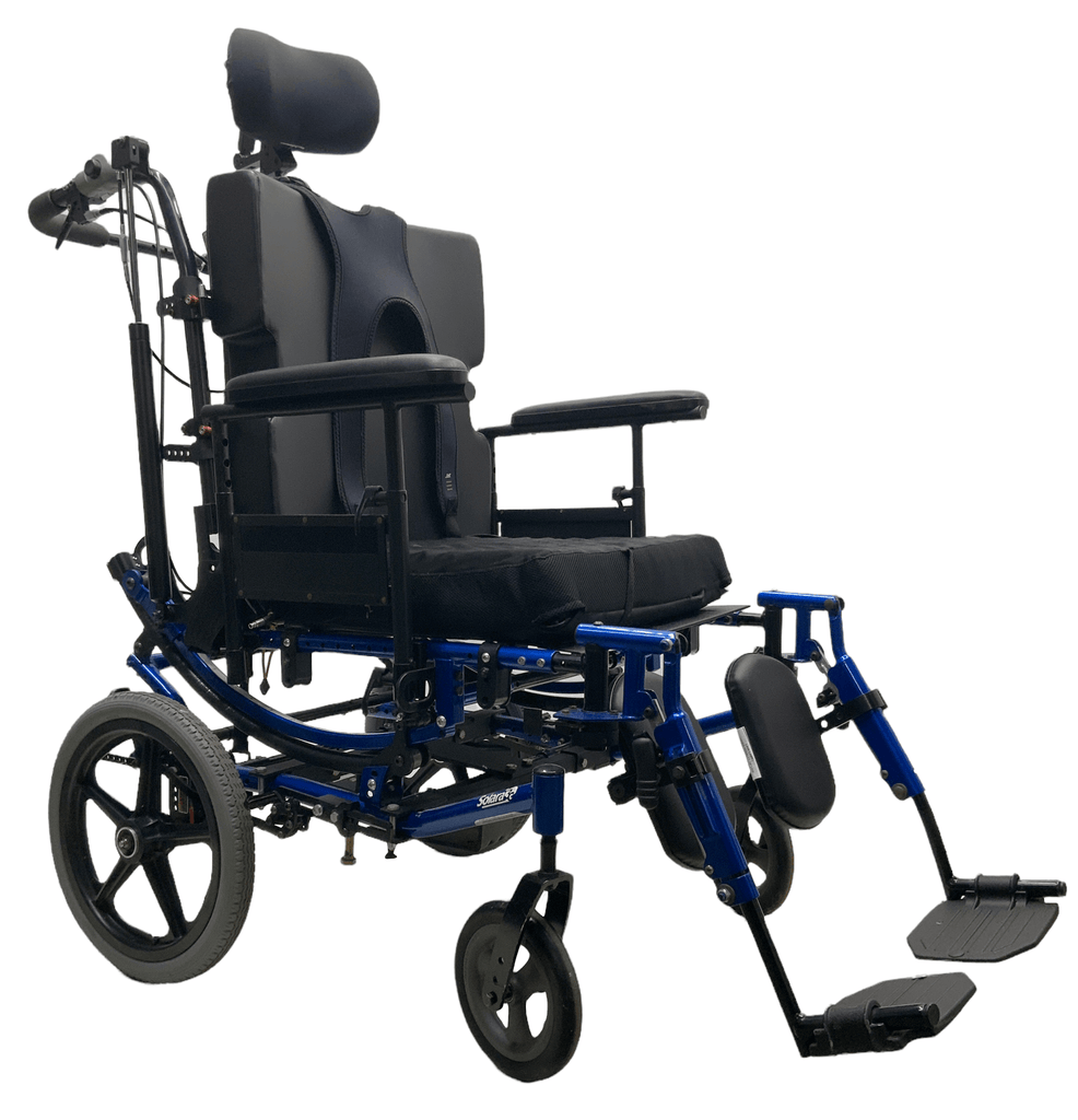 invacare solara 3g blue tilt-in-space manual wheelchair calf supports